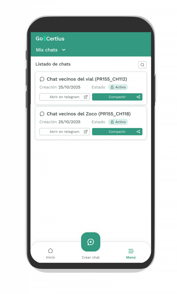 Chats certificados gocertius